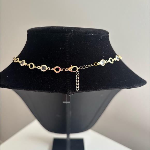 Gold Crystal Station Necklace - Women Jewelry - Picture 7 of 8